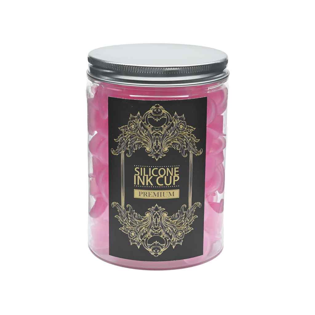 Silicone Tattoo Ink Cups, Pink #12 - 100pcs - Image 3