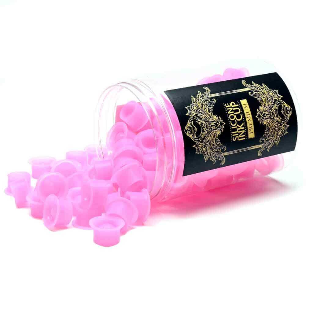 Silicone Tattoo Ink Cups, Pink #12 - 100pcs - Image 4